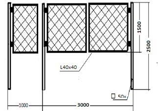 Ворота из сетки рабицы для дачных участков